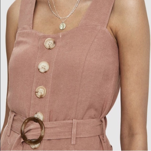 Farrow Daphne Linen Button Dress in Terracotta - Picture 2 of 4